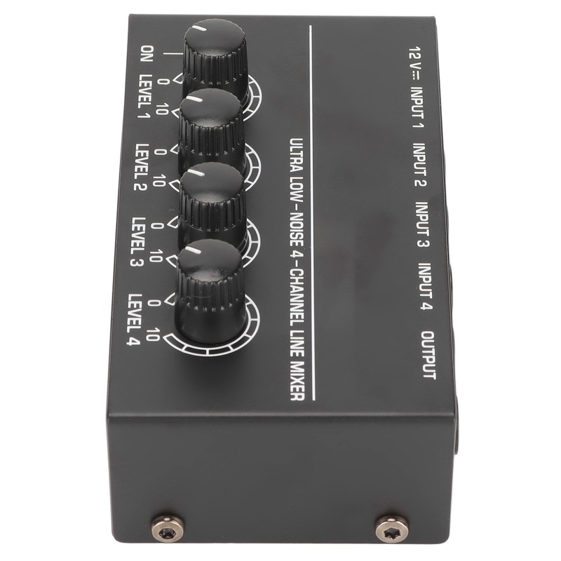 4 Channel Line Mixer Stereo Compact Low Noise Adjustable Volume
