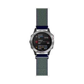 Correa de malla deportiva compatible con Garmin fenix 7/6 Pro/zafiro/solar correa de repuesto de nailon tela de 22 mm - (23#) S