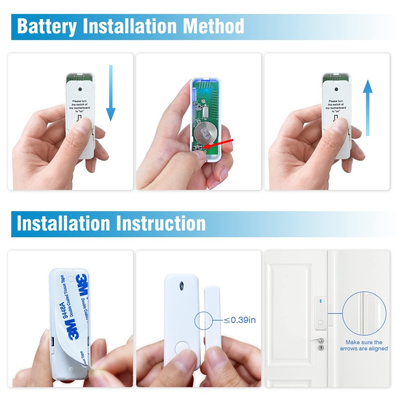 YISEELE Entry Sensor - Window and Door Protection Compatible with