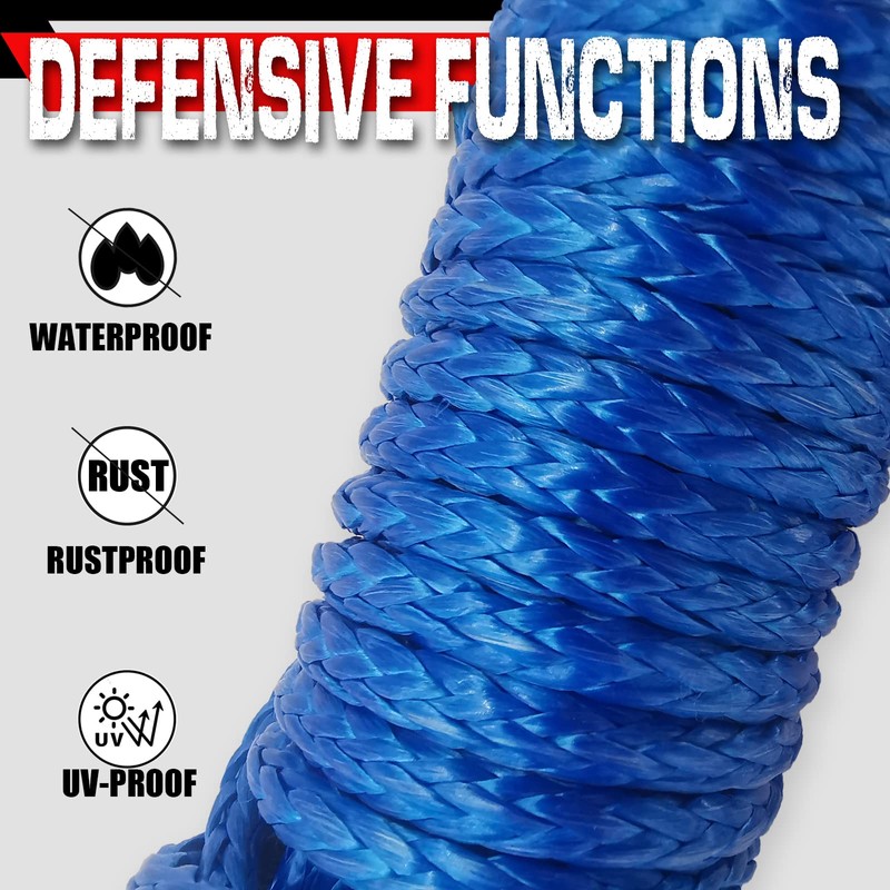 Synthetic Winch Rope 5/16" x 50ft 8500 LBs with Black