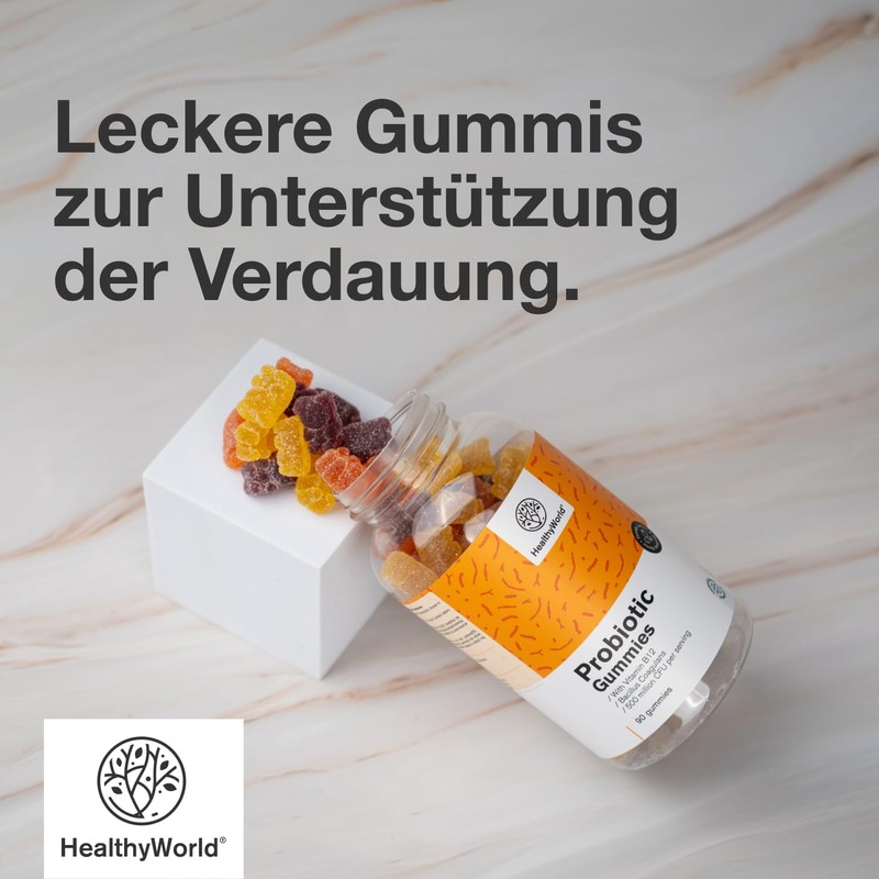 HealthyWorld Probiotic - Gummies with Microbial Cultures - Orange, Lemon