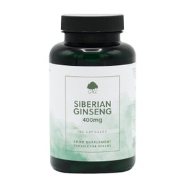 Siberian Ginseng Capsules | 400mg Ginseng per Capsule | 120 Vegan Capsules | G&G Vitamins