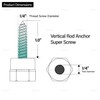 Sammys 8002957-25 Vertical Rod Anchor Super Screw with 1/4 in.