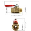 QWORK Ball Valve, 3 Pcs 1/4" Heavy Duty Brass Ball