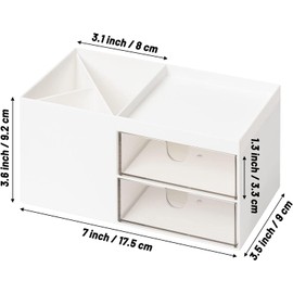 BeYumi Preppy Pink Desktop Storage Box with Drawer Makeup Organizers Y2K Smile Face Waterproof Stickers Desk Organizer Office School Apartment Decoration Supplies Girls Birthday Gift