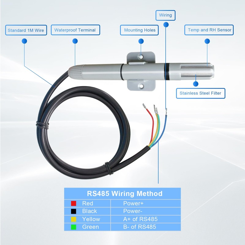 Tzone RS485 Temperature Sensor Modbus RTU Temperature and Humidity Transmitter,Industrial