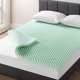 Best Price Mattress 2 Inch Egg Crate Memory Foam Mattress Topper with Calming Aloe Infusion, CertiPUR-US Certified, Queen