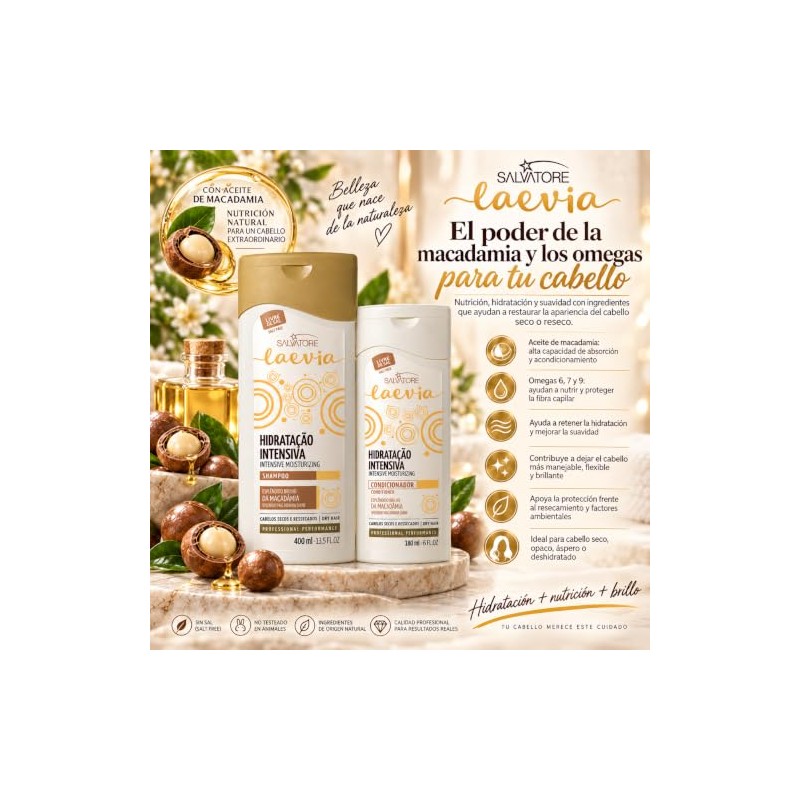 Kit Shampoo Hidratante Laevia 400ml Acondicionador 180 ml