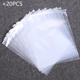 ATB-Foger 20Pcs Clear Zip Lock Clothes Bags Large Travel Clothes Storage Bags Resealable Large Plastic Luggage Pouch For coats, bulky clothes, bath towels and organizing 50 x 60 cm