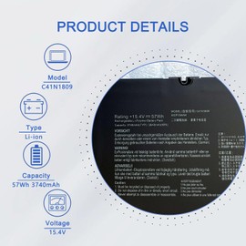 JOTACT C41N1809 Laptop Battery Compatible with ASUS ZenBook Flip 15 UX562 UX562FD UX562FDX UX562FN Q536FD Q536F Series Notebook 0B200-03070000 15.4V 57Wh