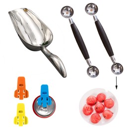 DKDDSSS 6PCS Ice Cream Scoop, Non-Stick Anti-Freeze Spoon, Scoop Kitchen Food Scoop for Meatballs, Mellon Balls, Mashed Potatoes and Muffins, Soft Grip Easy to Clean Melon Scoop (Cookie Scoop)