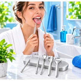 4 Pieces Stainless Steel Tongue Scraper for Daily Oral Care – Reusable U-Shaped Cleaner for Home and Travel