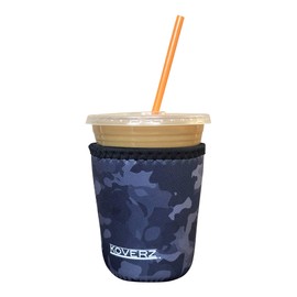 Koverz Iced Coffee Sleeve, Insulated Neoprene Cup Sleeve, Fits a 16 Oz. Coffee Cup, Washable and Reusable, Iced Coffee Accessories, Small Black Camo