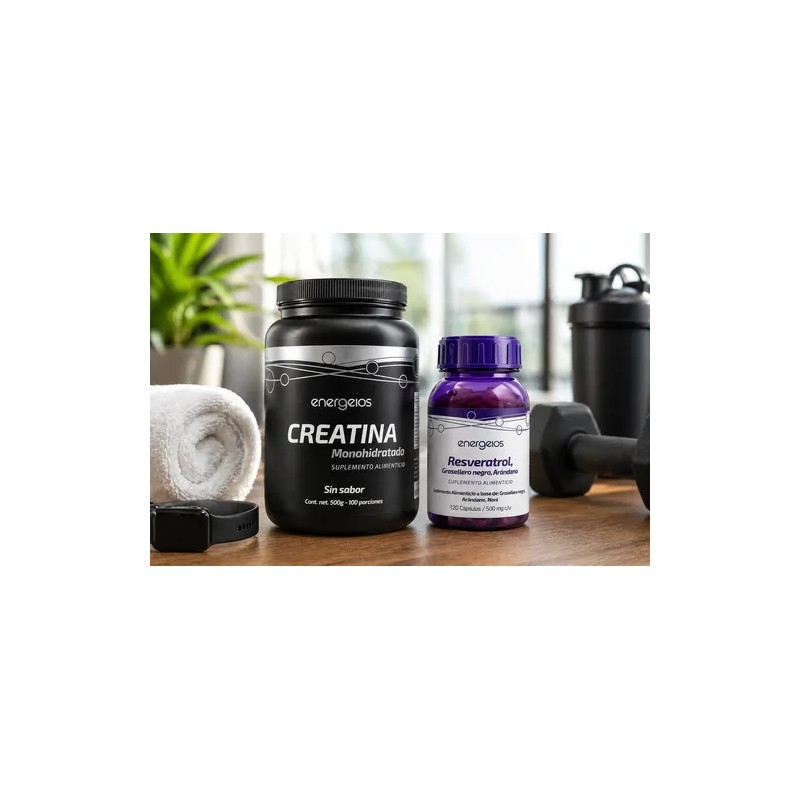 Resveratrol 120 Cap Y Creatina Monohidratada 500g Eneregeios