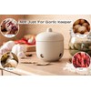 Ceramic Garlic Keeper,Garlic Storage with Lid,Garlic Holder,Beige,Small