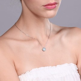 925 Sterling Silver Pendant Set Round Forever Classic 0. 0.80cttw Moissanite from Charles & Colvard