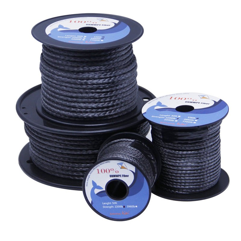 emma kites Black 1mm UHMWPE Micro Cord Rope Whipping Twine