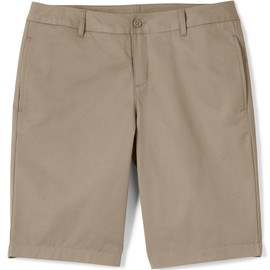 Lands' End Uniform Girls Plain Front Chino Blend Short Khaki Womens Regular 12