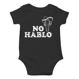 CBTwear No Hablo Espanol - Baby Clothes - Funny Newborn Bodysuit Outfits for Boys and Girls (12 Months, Black)