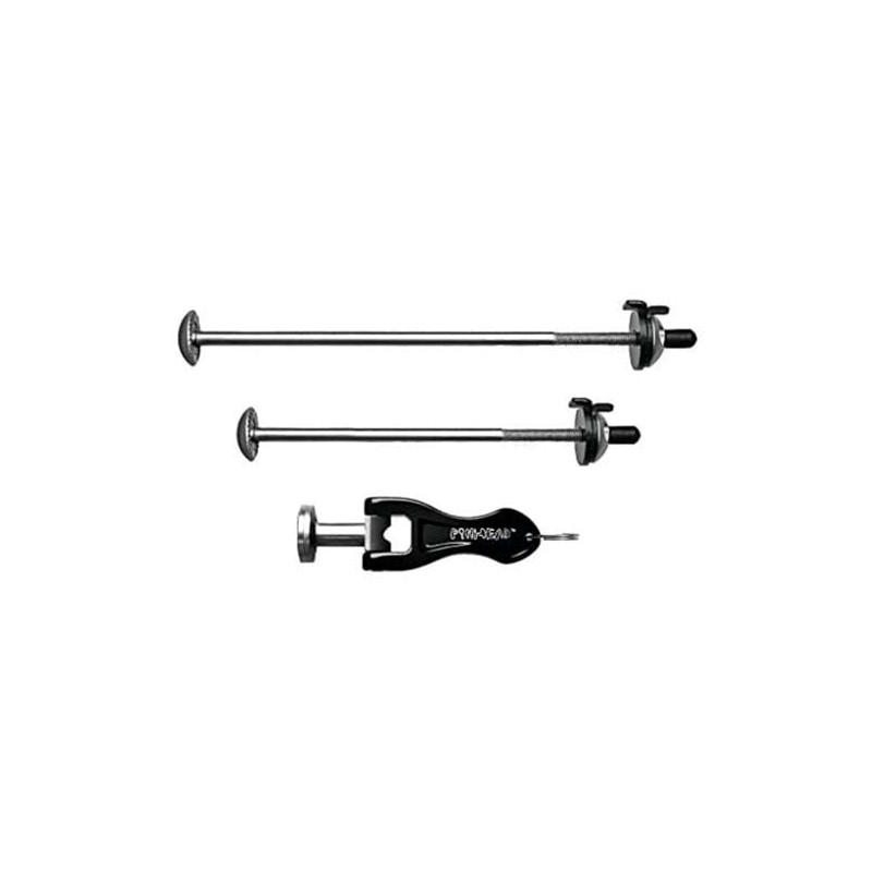 Pinhead Bicycle Locking Skewer Set, 2 Pack, Silver (PH-110)