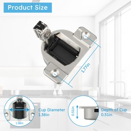 Blum Cabinet Hinge Replacement, 8-Pack,Cabinet Door Hinges Replaces Blum 110 Degree Screw-in Compact 33 Hinge, Hinges for Cabinet Doors (with Screws, Without Mounting Plate)