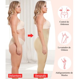 KUMAYES Pantalones Cortos Moldeadores para Mujer de Alta Cintura,Levantamiento de Glúteos,Fajas para Mujer Moldeadora Control de Barriga Transpirable,Shapewear Adelgazante Muslo Faja sin Costuras
