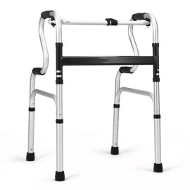 Costway Folding Adult Walker Aluminum Adjustable Height Senior Toilet home Walking Frame