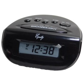 Equity by La Crosse LCD Snooze Alarm Clock, Black