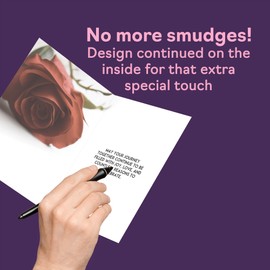 Wedding Card for Women Men - Gold Rings Red Rose - Congratulations Marriage Engagement Cards for Mum Dad Brother Sister Son Daughter, 5x7 Inch Greeting Cards