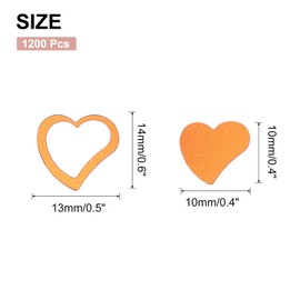 MECCANIXITY 1200Pcs Heart Confetti Glitter Confetti Table Confetti Decor for Party Wedding Festival Decorations, 0.5x0.6Inch, 0.4x0.4Inch, Orange