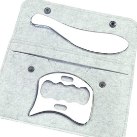 Gua Sha Tools, herramienta de masaje para raspar de acero inoxidable, herramientas IASTM, herramientas de raspado miofascial para terapia física, tejido cicatricial y tejido blando (2 piezas)