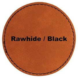 2.5" Round Blank Laserable Leatherette Hat Patches with Adhesive Faux Leather Patches for Hats Custom Fabric Repair Sew Laser Supplies (Rawhide/Black, 25)