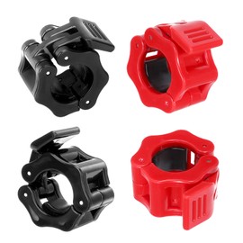 HweeWanX Pack of 4 Dumbbell Clasps, Quick Release, Dumbbell Clasps, 30 mm, Dumbbell Bar, Quick Release, Barbell Clamps, Quick Lock for Workout, Weightlifting, 2 Black, 2 Red