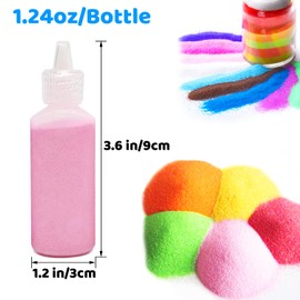 Guuozzli 24 PCS Art Sand,1.24oz Colored Sand Bottles,Sand Arts and Crafts Kit,Scenic Sand for Kids,DIY Sand Painting,Wedding Decoration