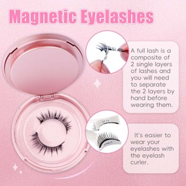 Magnetic Eyelashes Natural Look 2 Pair Magnetic False Eyelashes with Applicator Reusable Magnetic-Eyelashes No Glue Needed Magnetic Lashes Kit Easy to Wear and Remove(Magnetic Eyelashes-CX07)