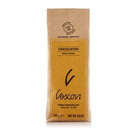 V Vescovi Espresso Intenso | Premium Italian Ground Espresso | Medium Roast | For Moka and Espresso Machines | 16 Bags
