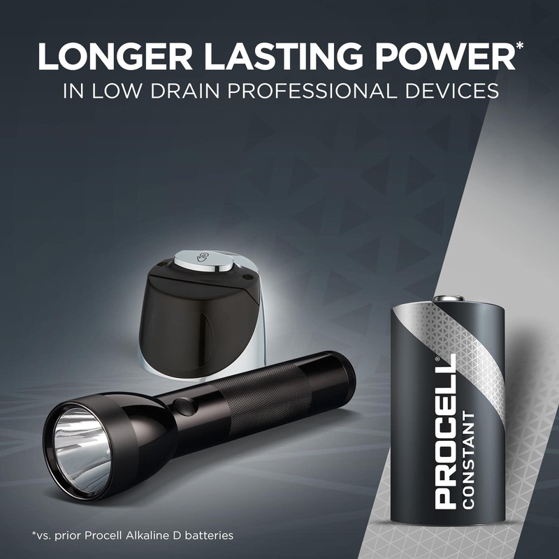 ProCell Constant D Cell Long-Lasting Alkaline Batteries (72 Pack), 10-Year