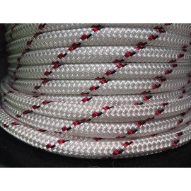 Valley 3/8 " x 100 ft. Double Braid-Yacht Braid Polyester Rope Hank.White/Red