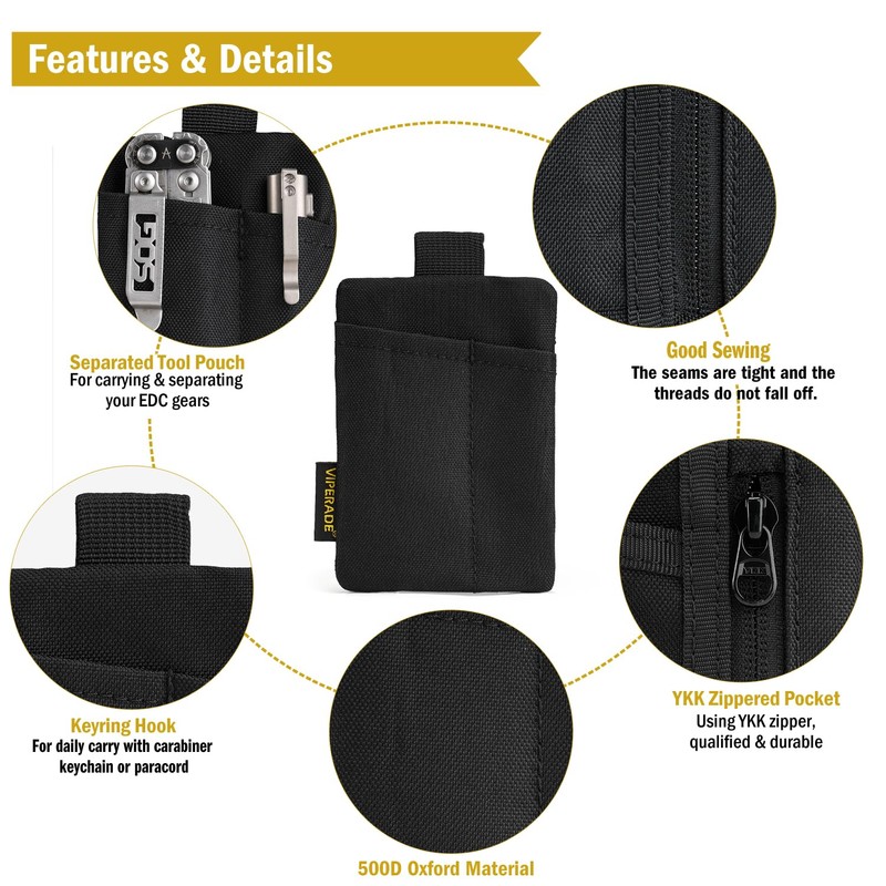 VIPERADE VE29 EDC Pouch, Pocket Organizer with 3 EDC Pocket
