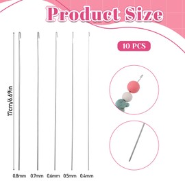 SULIKJHUI 10 Pcs Bead Threader for Jewelry Making, Bead Spinner-Needle with 5 Thickness Styles (0.4/0.5/0.6/0.7/0.8mm), Needle-Free Supplies for DIY Bracelets and Necklaces