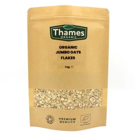 Organic Jumbo Oat Flakes 500g - 100% Pure, Whole Grain, No Additives or Preservatives - Vegan, GMO-Free, Certified Organic - Delicious and Nutritious Breakfast Option - Thames Organic