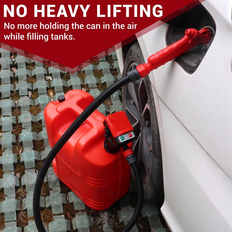 PUMPTOR Fuel Transfer Pump Battery Powered: 4 Adapters for Most