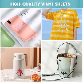 SHARE&CARE Glitter Vinyl Permanent Adhesive Sheets for Cricut (12"x10", 12 Packs) ,10pcs Shimmer Assorted Colors & 2 Transfer Tapes for Silhouette Cameo, Craft (Shimmer12)