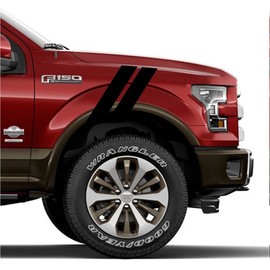 Clausen's World 4 Inch Fender Hash Mark Bars Truck Racing Stripes Vinyl Decal, Fits F150 F250 F350 and Most Trucks, Both Sides, Black Matte