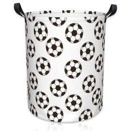 Naqiuli Laundry Basket Football Ball Laundry Basket Oxford Cloth Laundry Hamper Large Storage Baskets Toy Organizer Tote Bag For Bedroom Clothes Bathroom 17.3(H) x16.5(D) Inch