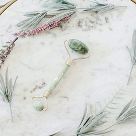 Poshieca Natural Stone Face Roller and Gua Sha Set –100% Real Stone Facial Tool, Anti Aging Face Roller – Face Massager, Aging Wrinkles, Puffy Eyes (Green Combo)