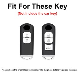 TECART Smart Remote Car Key Case fit for Mazda 2 3 5 6 Atenza CX-3 CX-5 CX-7 CX-9 RX-7 RX-8 MX-6 MX-3 Miata MX5 BM BL BK GH ND NB Key Fob Cover Zinc Alloy 2/3 Buttons Car Key Shell A Black