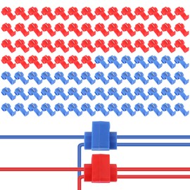 Pack of 100 Junction Connectors, Power Thief Car Red and Blue, Power Thieves Quick Connector, Cable Junction Quick Connector for Cables, Wires and Cables