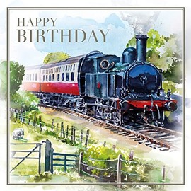 Cherry Orchard Male Happy Birthday Card - Steam Train