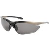 L-BALANCE EYES LBP-419-2 Polarized Sports Sunglasses, Black, Silver, Polarized Smoke